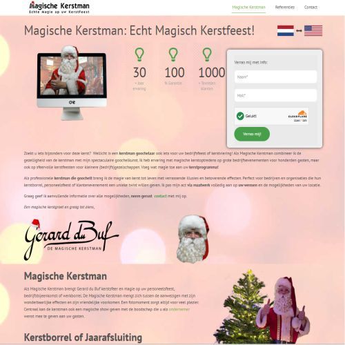 Magische Kerstman Gerard du Buf Goochelaar Kerstman Goochelende Kerstman